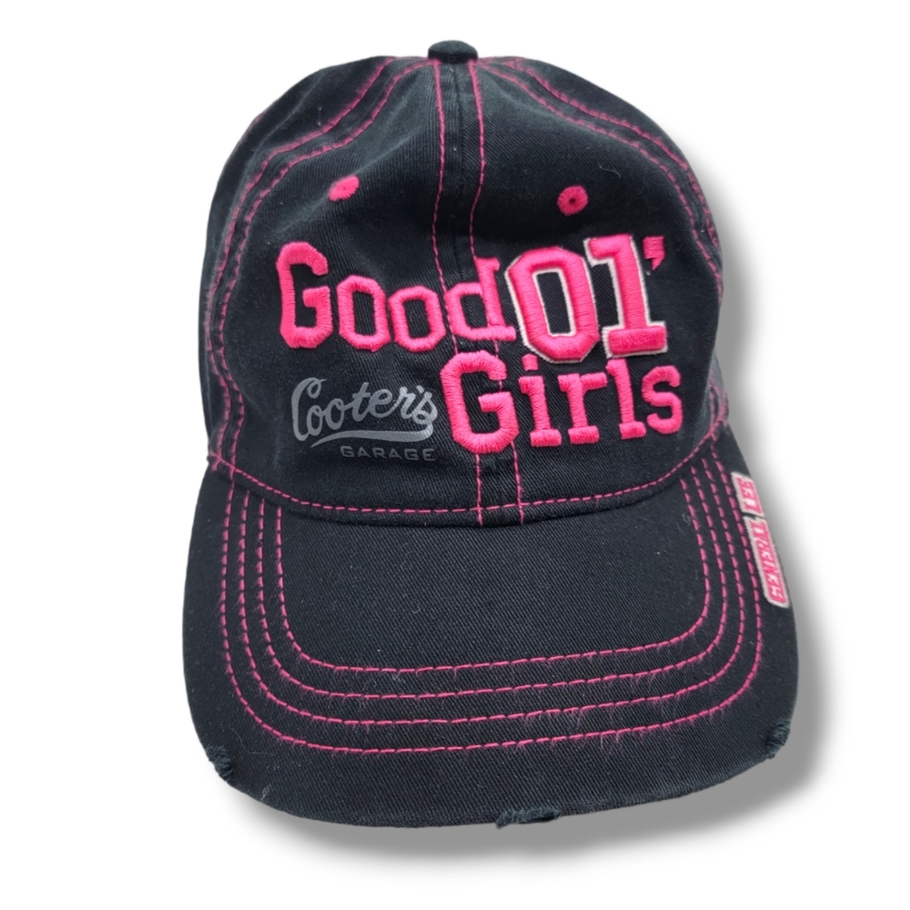 Good girls 01 distressed black pink cap hat cootersplace cooters garage osfm